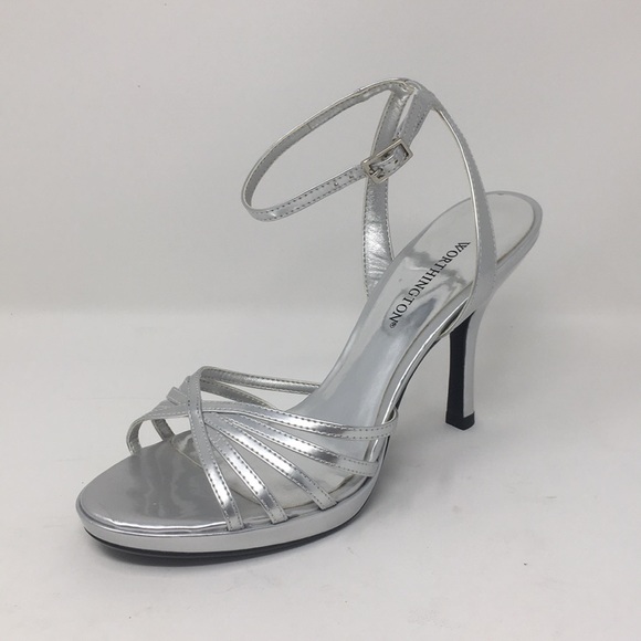 Worthington Shoes - Worthington Silver Heels Pumps Shoes Straps 8
